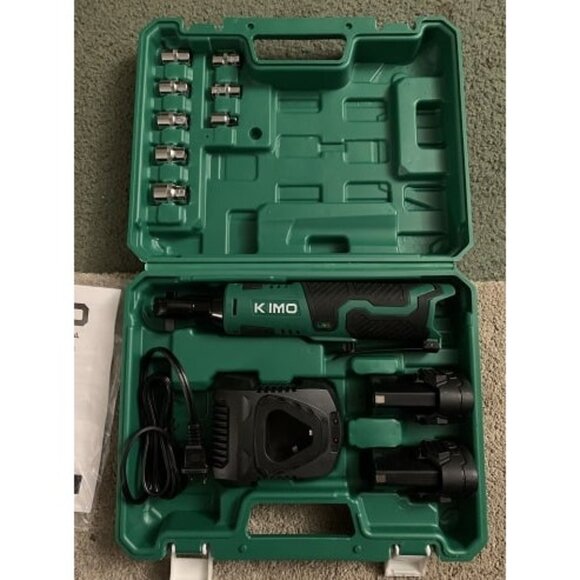 New Cordless Electric Ratchet Wrench Set, 40 Ft-lbs, 400 RPM, 12V Cordless Ratch - Picture 1 of 3